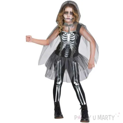 stroj dla dzieci szkieletorka tutu czarno bialy amscan 128 140 cm
