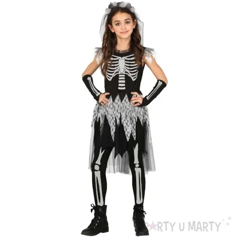 stroj dla dzieci szkieletorka z welonem guirca 110 116 cm