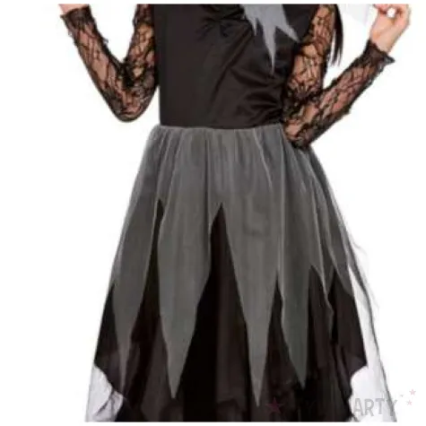 stroj dla dzieci upiorna panna mloda czarny smiffys rozm 130 140 cm