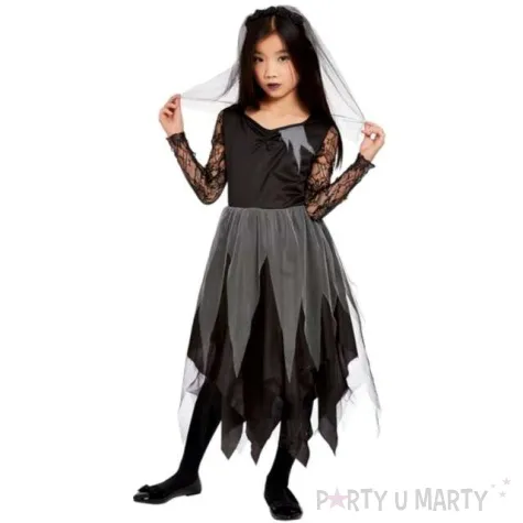 stroj dla dzieci upiorna panna mloda czarny smiffys rozm 130 140 cm