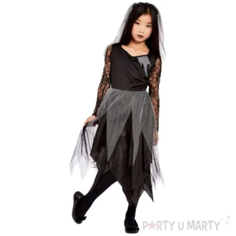 stroj dla dzieci upiorna panna mloda czarny smiffys rozm 146 158 cm