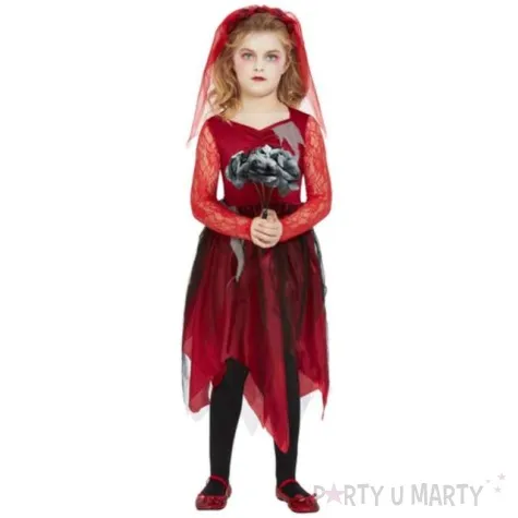 stroj dla dzieci upiorna panna mloda czerwony smiffys rozm s