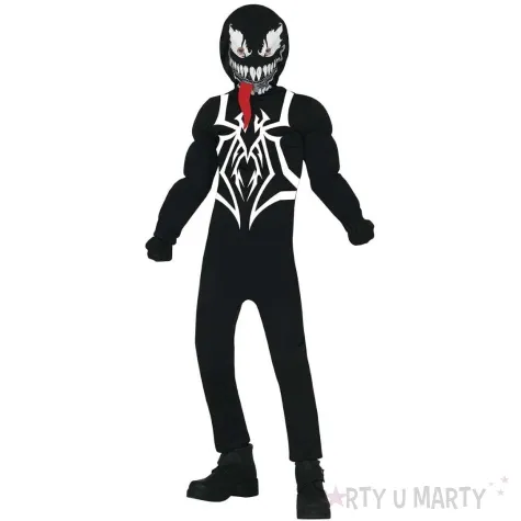 stroj dla dzieci venom czarny bialy guirca 122 134 cm