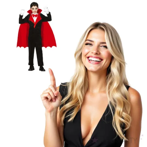 stroj dla dzieci wampir drakula czarno czerwony guirca rozm 3 4 lata