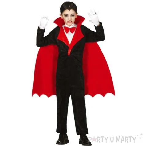 stroj dla dzieci wampir drakula czarno czerwony guirca rozm 5 6 lata
