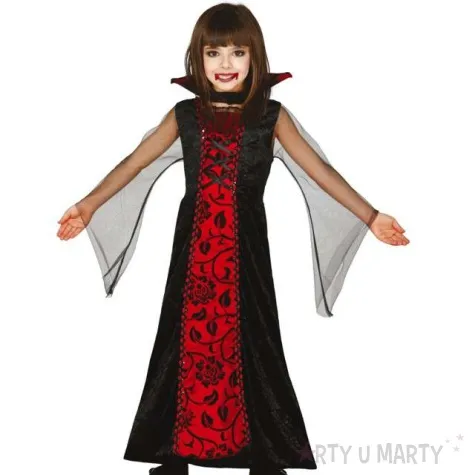 stroj dla dzieci wampir hrabiny czarno czerwony guirca 5 6 lat
