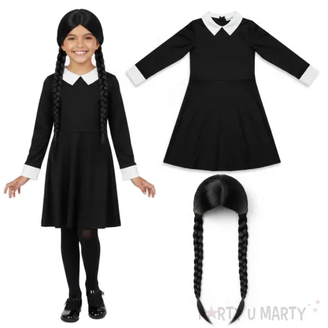 stroj dla dzieci wednesday adamms czarny smiffys 146 158 cm