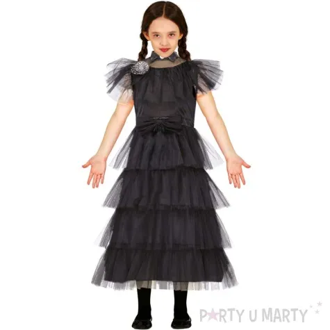 stroj dla dzieci wednesday addams czarny guirca 146 152 cm