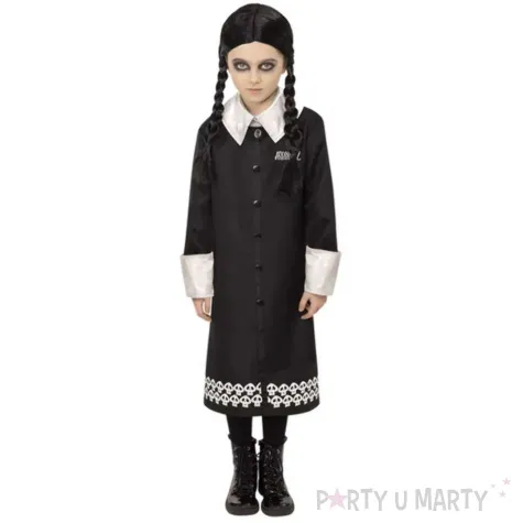 stroj dla dzieci wednesday addams czarny smiffys 130 140 cm