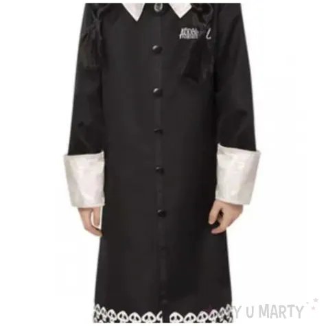 stroj dla dzieci wednesday addams czarny smiffys 130 140 cm