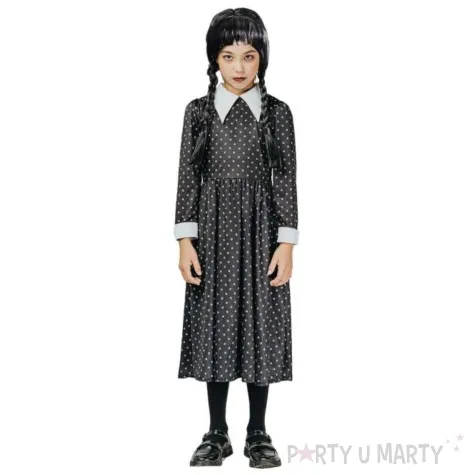 stroj dla dzieci wednesday addams gotycka uczennica sukienka godan rozm 130 140 cm