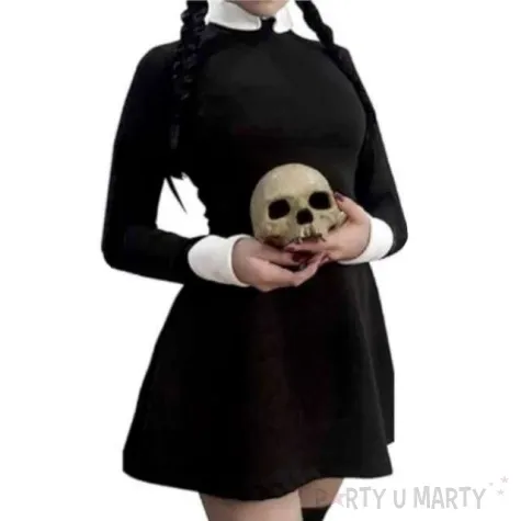 stroj dla dzieci wednesday addams partytino rozm 122 128 cm