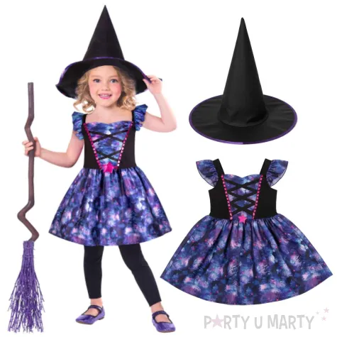 stroj dla dzieci wiedzma eco niebiesko czarny amscan 3 4 lata