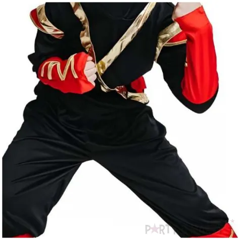 stroj dla dzieci wojownik ninja zestaw shinobi czarny godan rozm 130 140