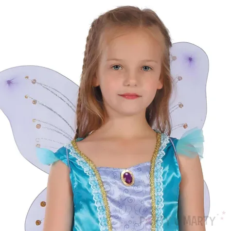 stroj dla dzieci wrozka ze skrzydlami fioletowy godan rozm 130 140 cm