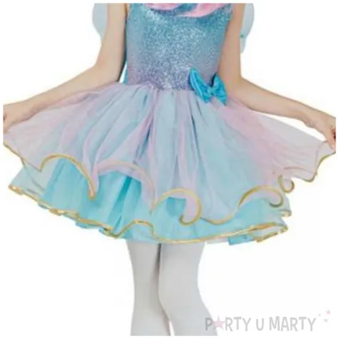 stroj dla dzieci wrozka ze skrzydlami niebieski godan rozm 110 120 cm