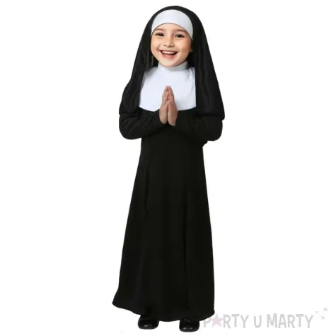 stroj dla dzieci zakonnica czarny kraszek 130 140 cm