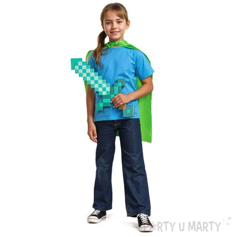 stroj dla dzieci zestaw minecraft creeper diamentowy miecz i peleryna disguise rozm 92 104