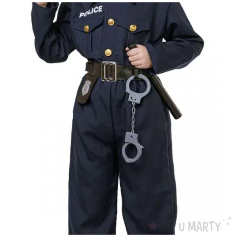 stroj dla dzieci zestaw policjanta zestaw mundur i akcesoria granatowy godan rozm 110 120 cm
