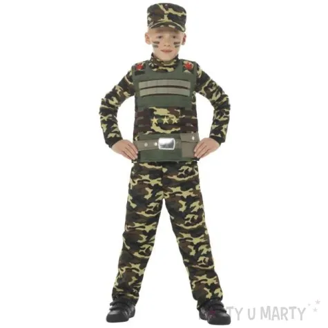 stroj dla dzieci zolnierz w czapce smiffys rozm 116 128 cm