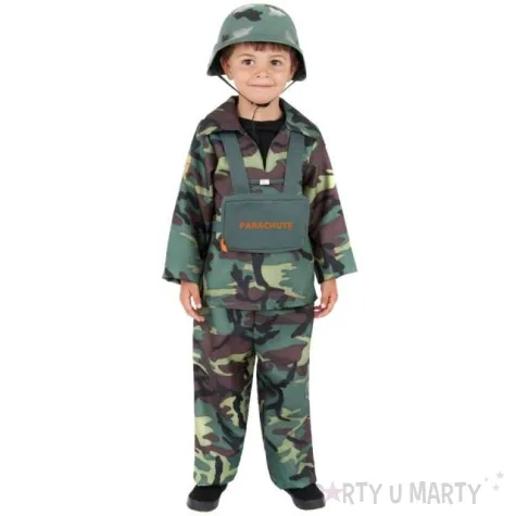 stroj dla dzieci zolnierz w moro smiffys rozm 130 140 cm