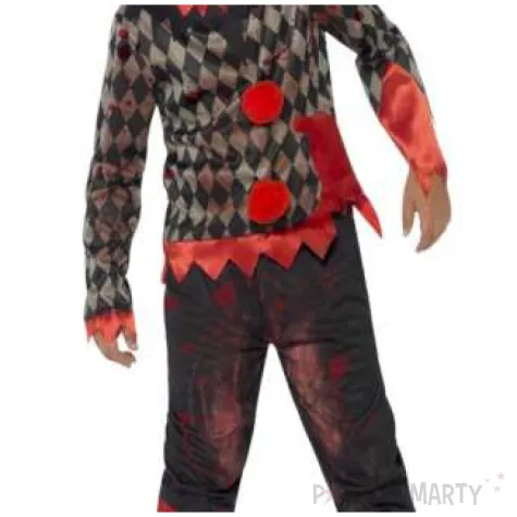 stroj dla dzieci zombie klaun czarno czerwony smiffys rozm 116 128 cm
