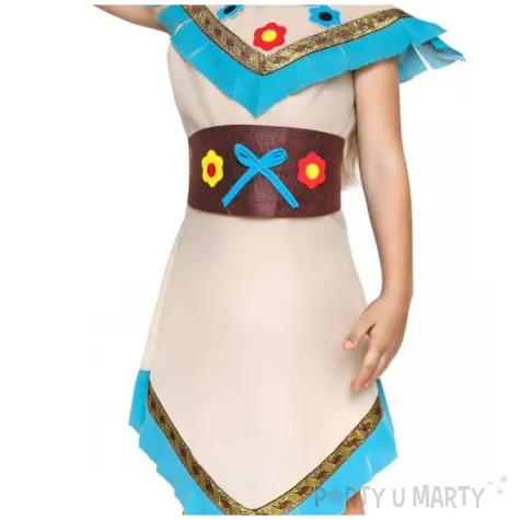 stroj dla dziewczynki na karnawal indianka zestaw sukienka opaska pasek rozm 110 120
