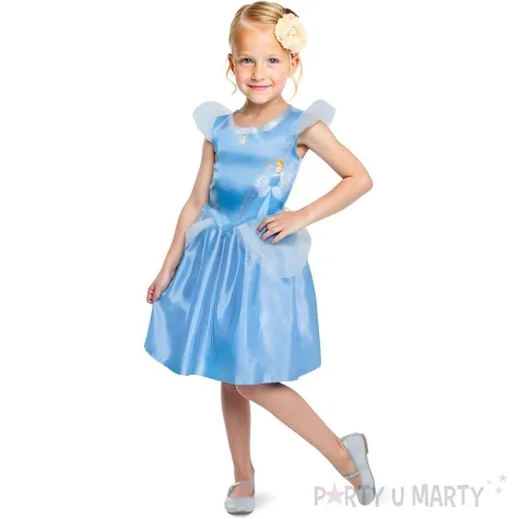 stroj dla dziewczynki na karnawal kopciuszek sukienka blekitny rozm 122 134