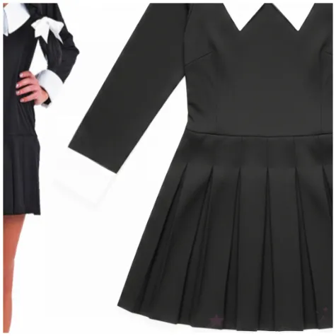 stroj dla kobiety na halloween wednesday addams czarna sukienka carnival toys m l