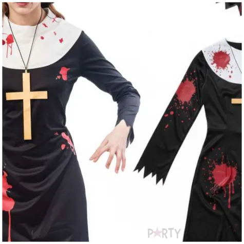 stroj dla kobiety na halloween zakonnica zombie amscan rozm l