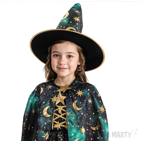 stroj dzieciecy kostium dla dziewczynki na halloween andrzejki czarodziejka wiedzma 92 104