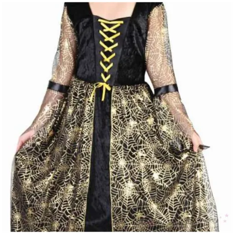 stroj dzieciecy na halloween andrzejki pajecza czarownica sukienka i kolnierz rozm 110 120