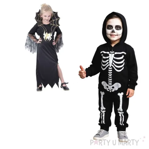stroj dzieciecy na halloween sukienka z kolnierzem wampirzyca pajecza czarownica 120 130