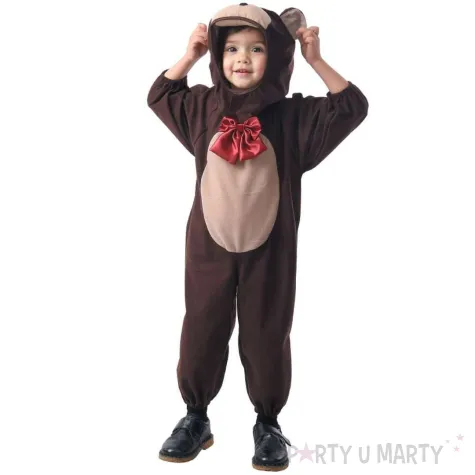 stroj dzieciecy na karnawal mis kombinezon niedzwiadka z kapturem brazowy rozm 92 104
