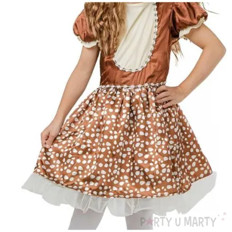 stroj dzieciecy sukienka dla dziewczynki na karnawal jelonek zestaw rozm 110 120