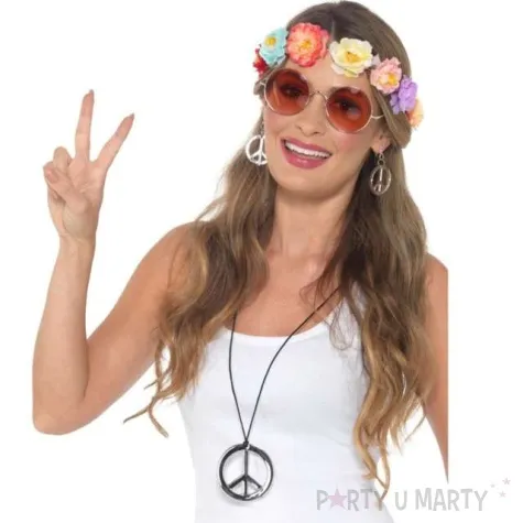 stroj hipiski kwiatowy wianek kolorowy smiffys