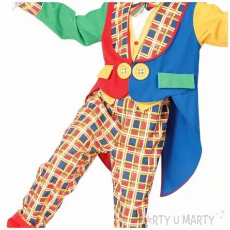 stroj klauna dla dziecka na karnawal zestaw bluzka spodnie kapelusz muszka rozm 110 120