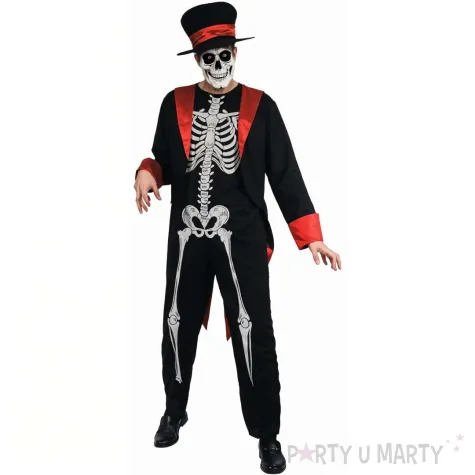 stroj meski na halloween i karnawal szkielet dia de los muertos kosciotrup czarny rozm m