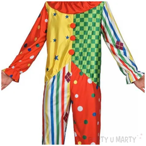 stroj meski na karnawal i halloween klaun zestaw kombinezon i kapelusz rozm l