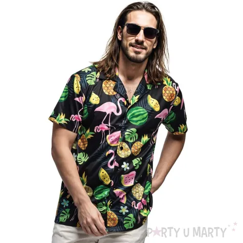 stroj meski na karnawal koszula hawajska flamingi ananasy arbuzy rozm m
