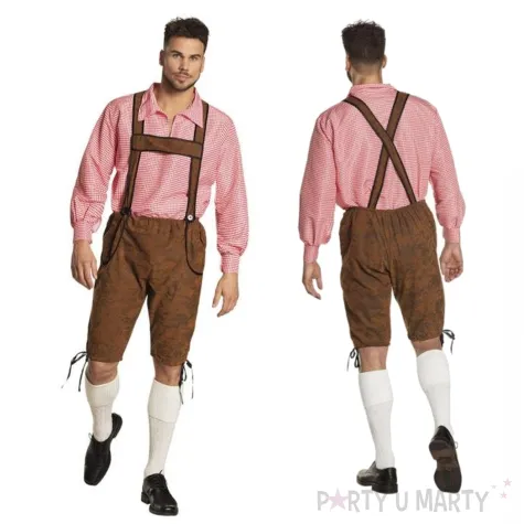 stroj meski na oktoberfest koszula i spodnie z szelkami bawarczyk festiwal piwa l xl