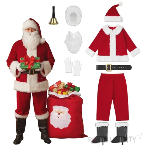 stroj meski na swieta boze narodzenie mikolajki zestaw swiety mikolaj deluxe s m l xl