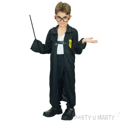 stroj na halloween karnawal szata czarodzieja harry peleryna czarna rozm 130 140