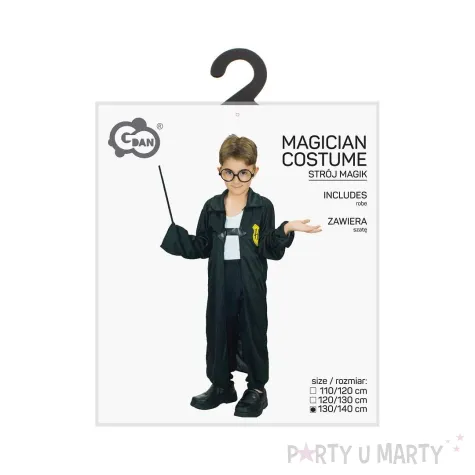 stroj na halloween karnawal szata czarodzieja harry peleryna czarna rozm 130 140