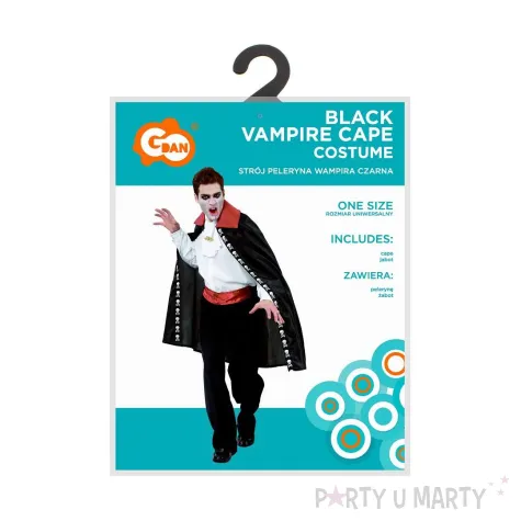 stroj na hallowen karnawal wampir hrabia dracula cosplay peleryna i zabot 110 cm