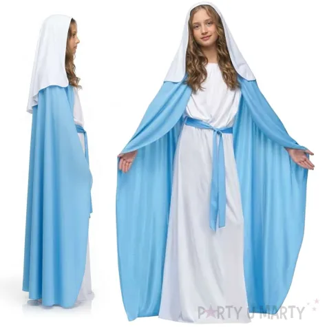 stroj na jaselka bal wszystkich swietych matka boska maryja peleryna szata pasek 110 120