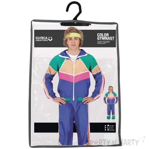 stroj ortalionowy dres gimnastyk retro lata 80 guirca xl