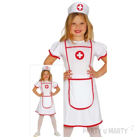 stroj pielegniarka dla dziewczynki na karnawal i bal przebierancow guirca 98 104