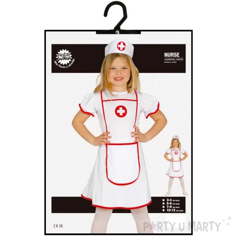 stroj pielegniarka dla dziewczynki na karnawal i bal przebierancow guirca 98 104