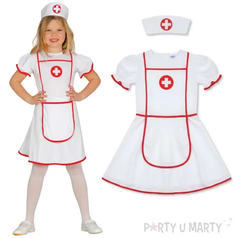 stroj pielegniarka dla dziewczynki na karnawal i bal przebierancow guirca 98 104